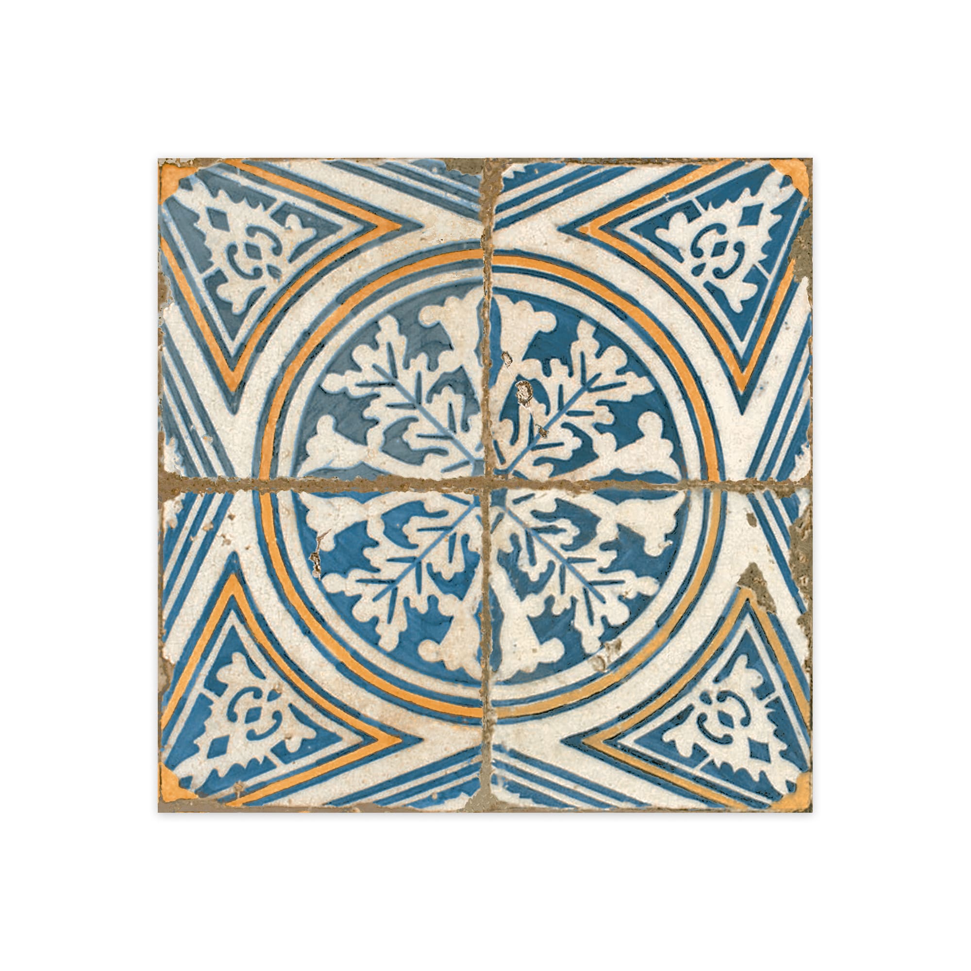 Carrelage Vintage effet Carreau ciment Bleu Delos 45x45x0,95 cm Azoria - Sol et mur intérieur Peronda
