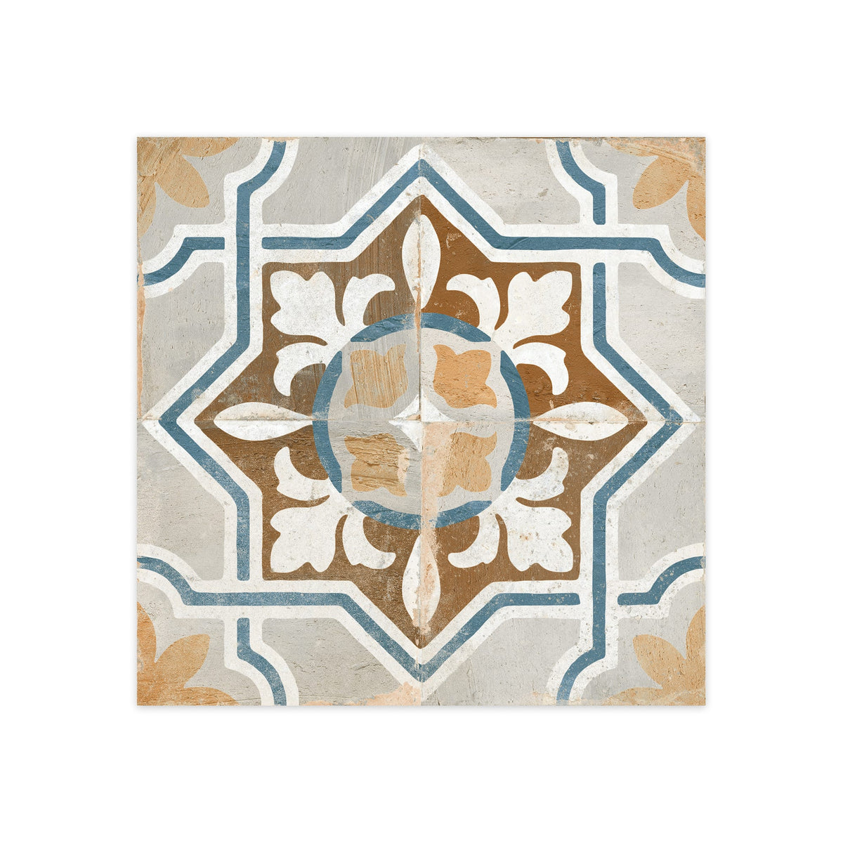 Carrelage Vintage effet Carreau ciment Multicolore Ostia 45x45x0,95 cm Rosaria - Sol et mur intérieur Peronda
