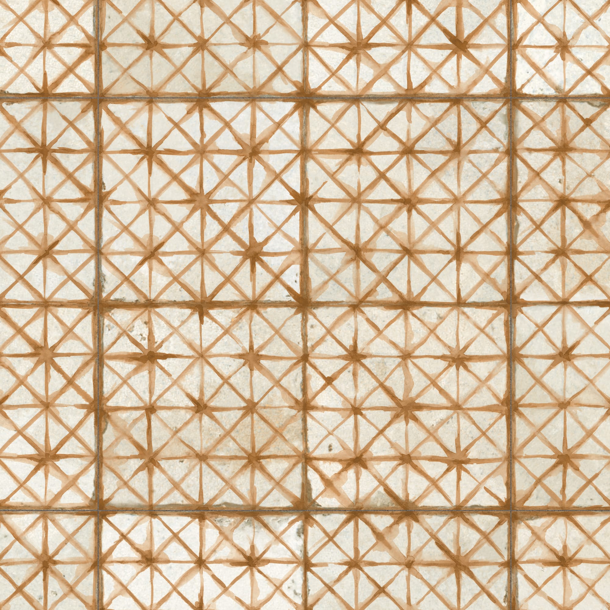 Carrelage Vintage effet Carreau ciment Orange 45x45x0,95 cm Byblos - Sol et mur intérieur Peronda