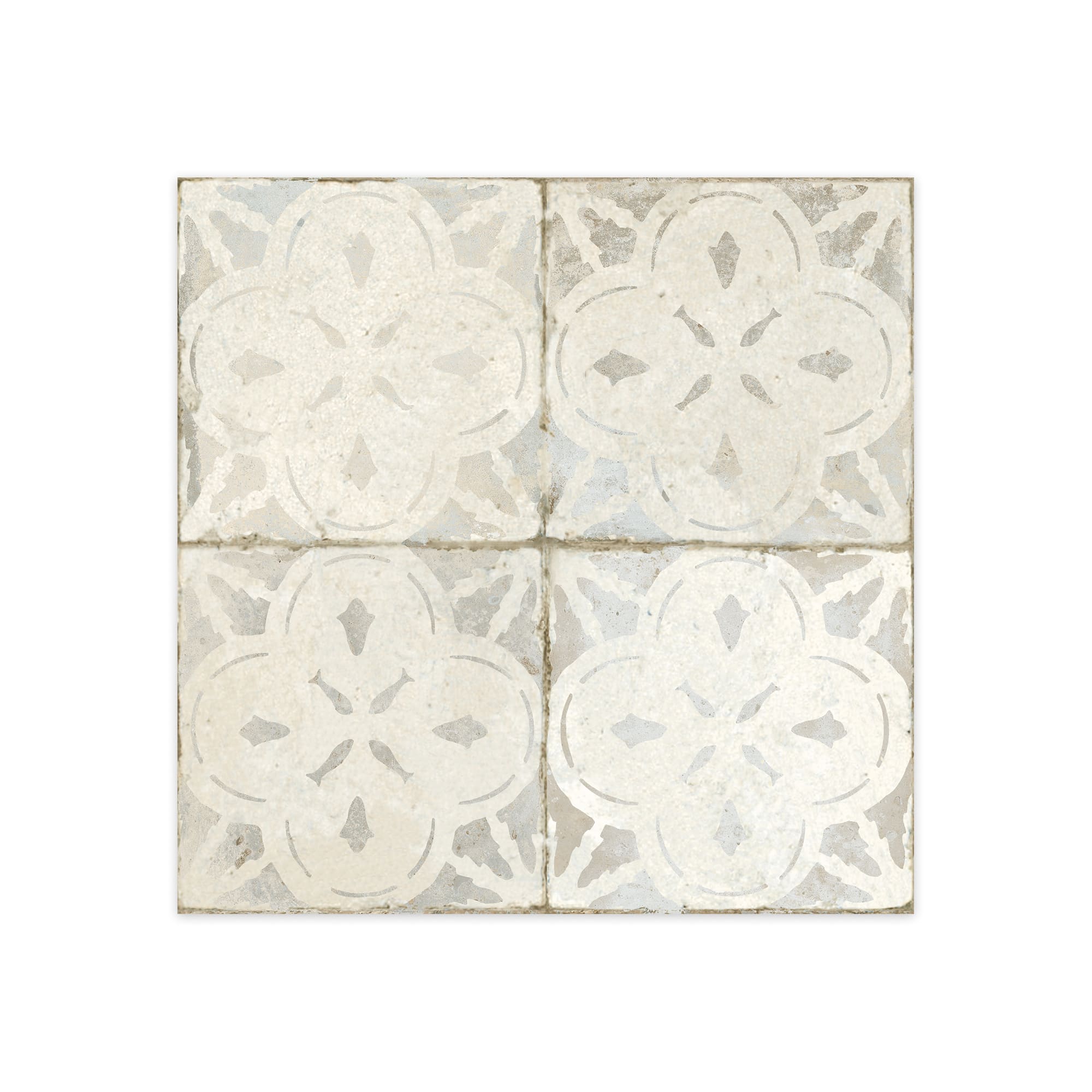 Carrelage Vintage effet Carreau ciment Blanc 45x45x0,95 cm Calenza - Sol et mur intérieur Peronda