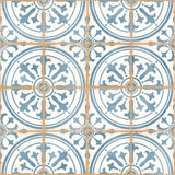 Carrelage effet Carreau ciment Narelis Bleu 12,3x12,3x0,87 cm Serano - Sol et mur intérieur
