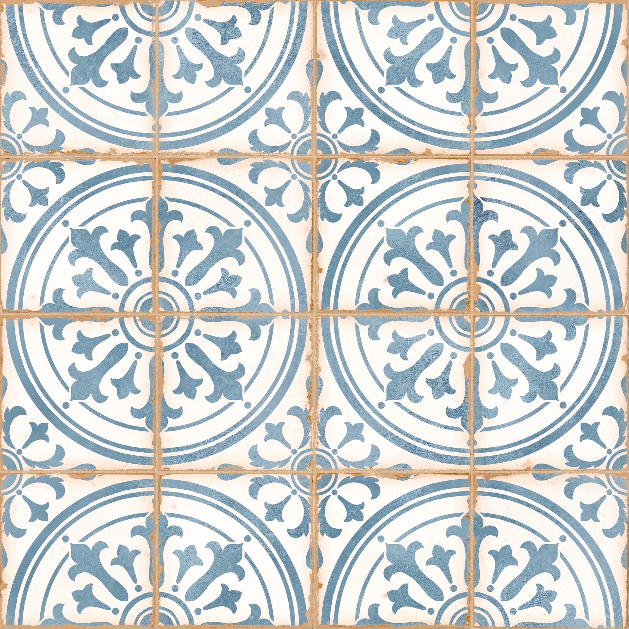 Carrelage effet Carreau ciment Narelis Bleu 12,3x12,3x0,87 cm Serano - Sol et mur intérieur Peronda