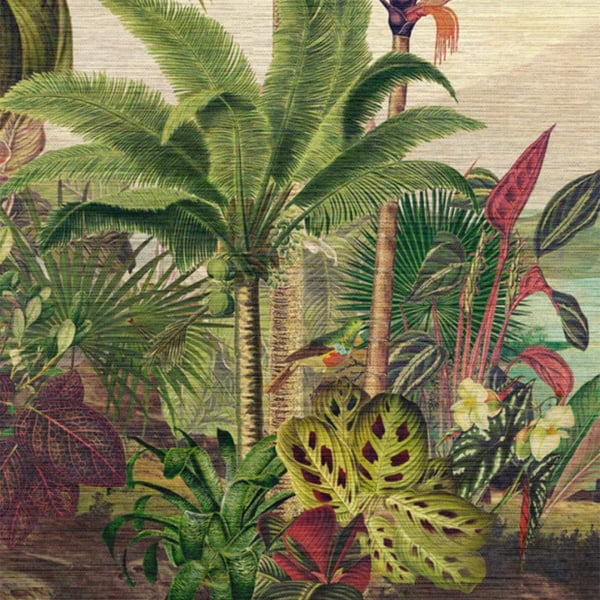 Papier peint panoramique Reverie Tropicale Arte Jungle Green - réf. 26770