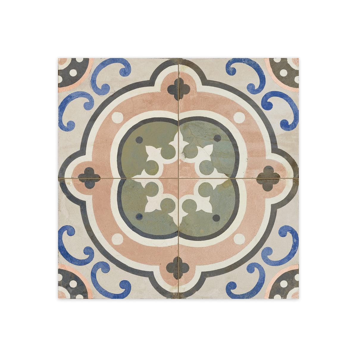 Carrelage Vintage effet Carreau ciment Multicolore Gades 45x45x0,95 cm Florava - Sol et mur intérieur Peronda