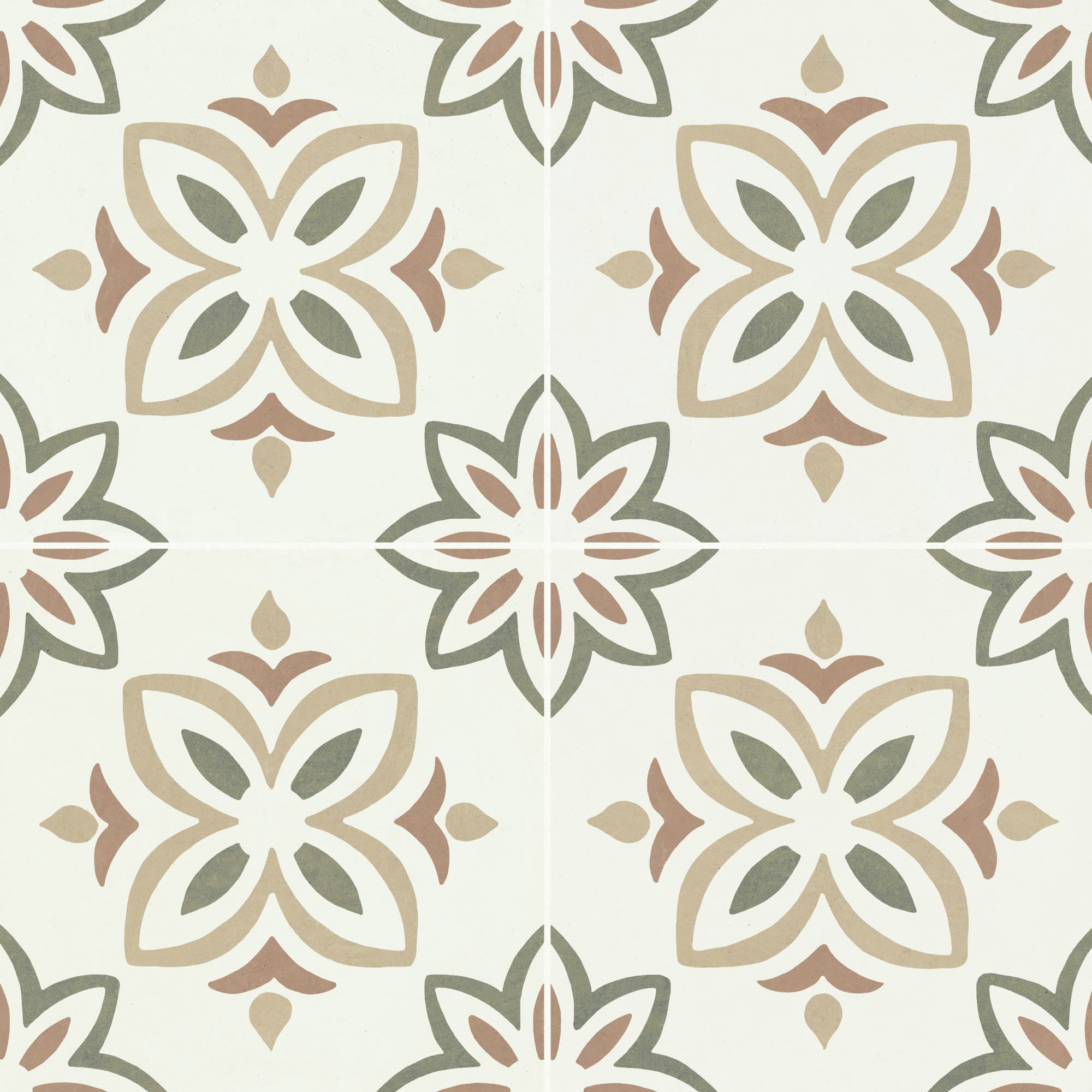 Carrelage effet Carreau ciment Avelora Vert 22,3x22,3x0,9 cm Proviel - Sol et mur intérieur Peronda