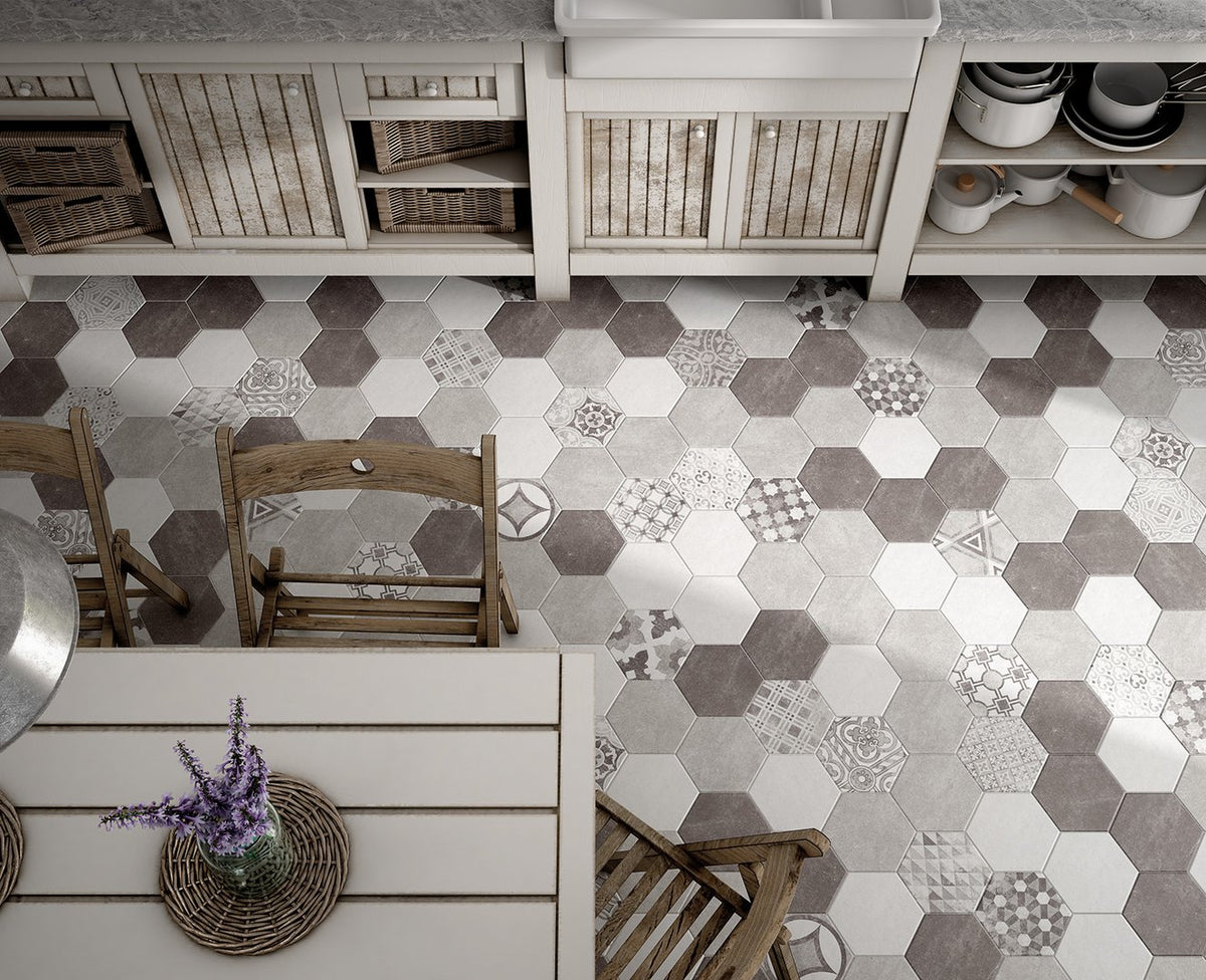 Hexatile Cement Cement Garden Grey Casa Serano