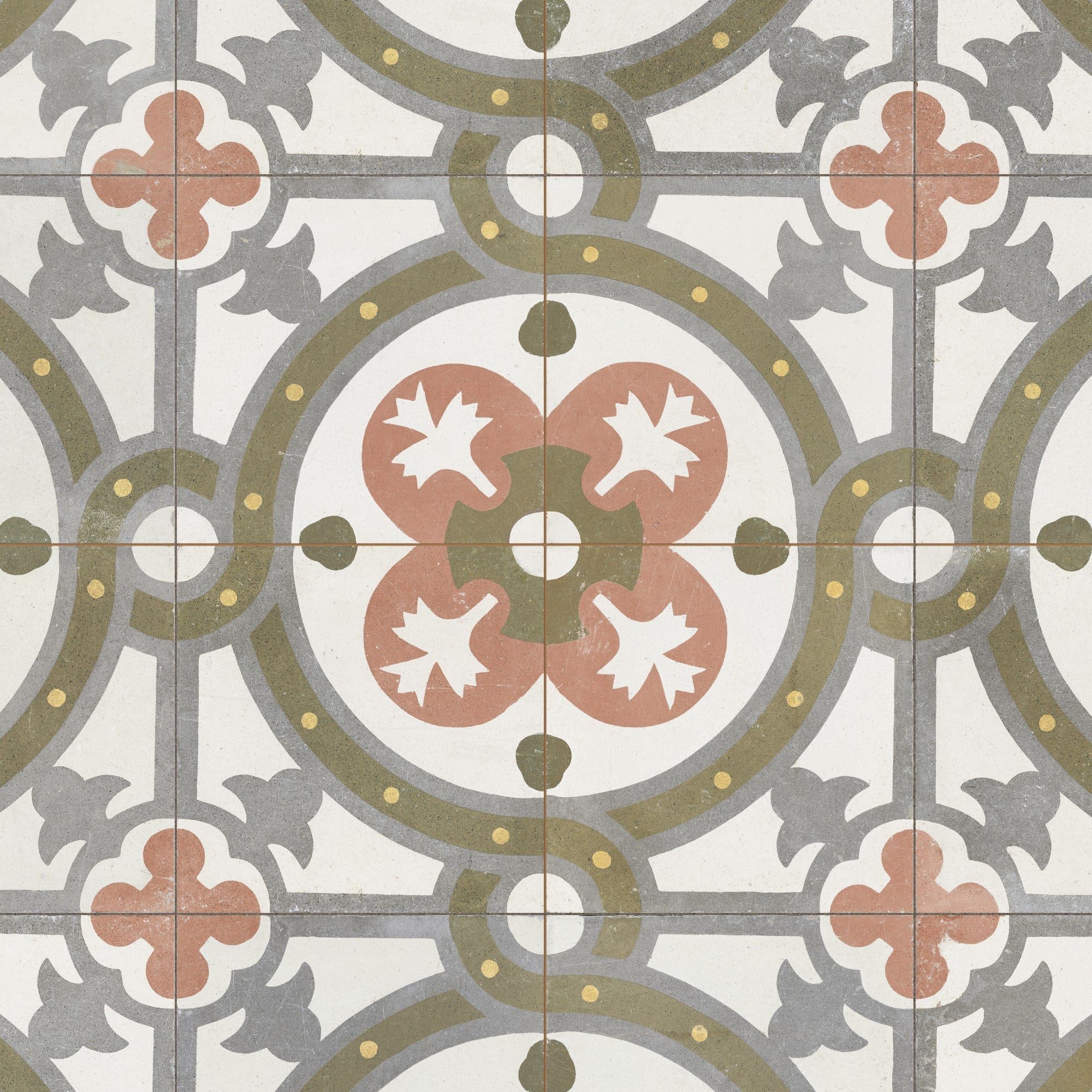 Carrelage Vintage effet Carreau ciment Multicolore Numantia 45x45x0,95 cm Ardina - Sol et mur intérieur Peronda