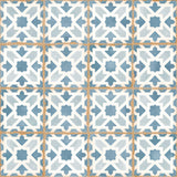 Carrelage effet Carreau ciment Alzari Bleu 12,4x12,4x0,8 cm Serano - Sol et mur intérieur