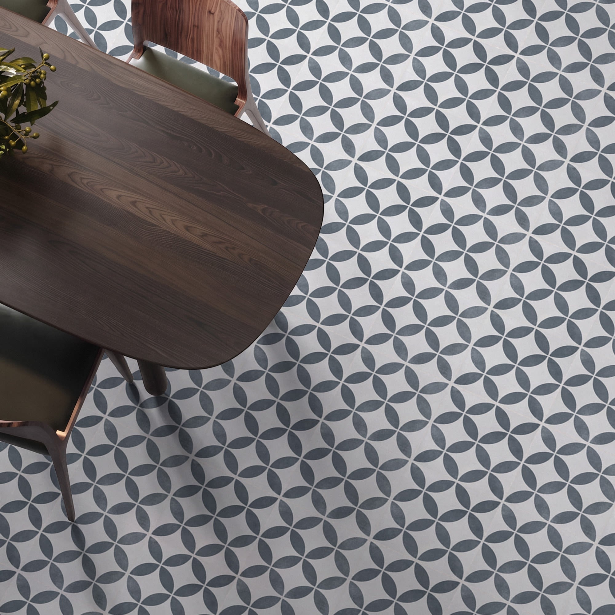 Carrelage effet Carreau ciment Axerio Bleu 22,3x22,3x0,9 cm Novera - Sol et mur intérieur Peronda