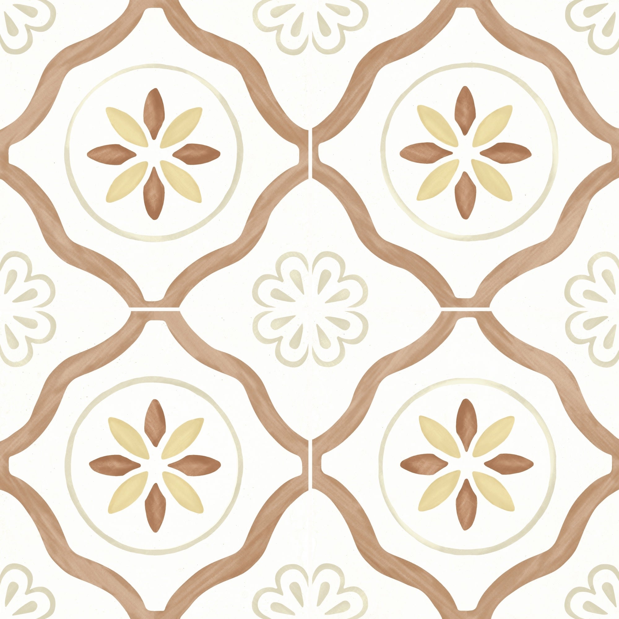 Carrelage effet Carreau ciment Azoria Terracotta 22,3x22,3x0,9 cm Levior - Sol et mur intérieur Peronda