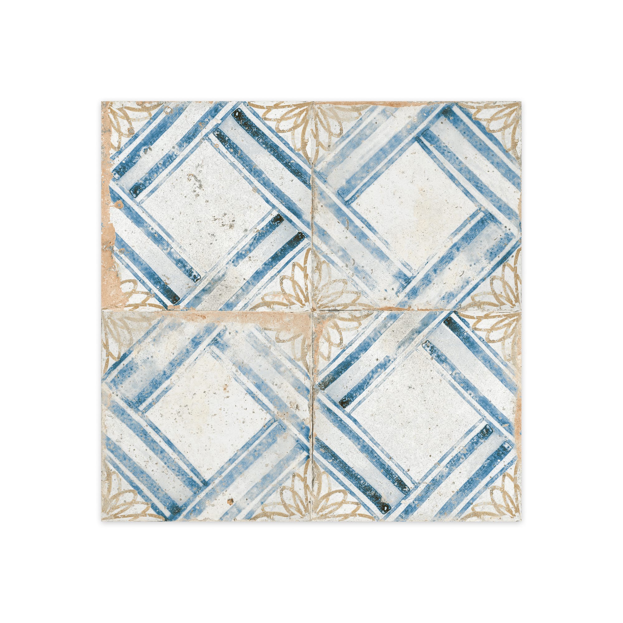 Carrelage Vintage effet Carreau ciment Bleu Numantia 45x45x0,95 cm Orlena - Sol et mur intérieur Peronda