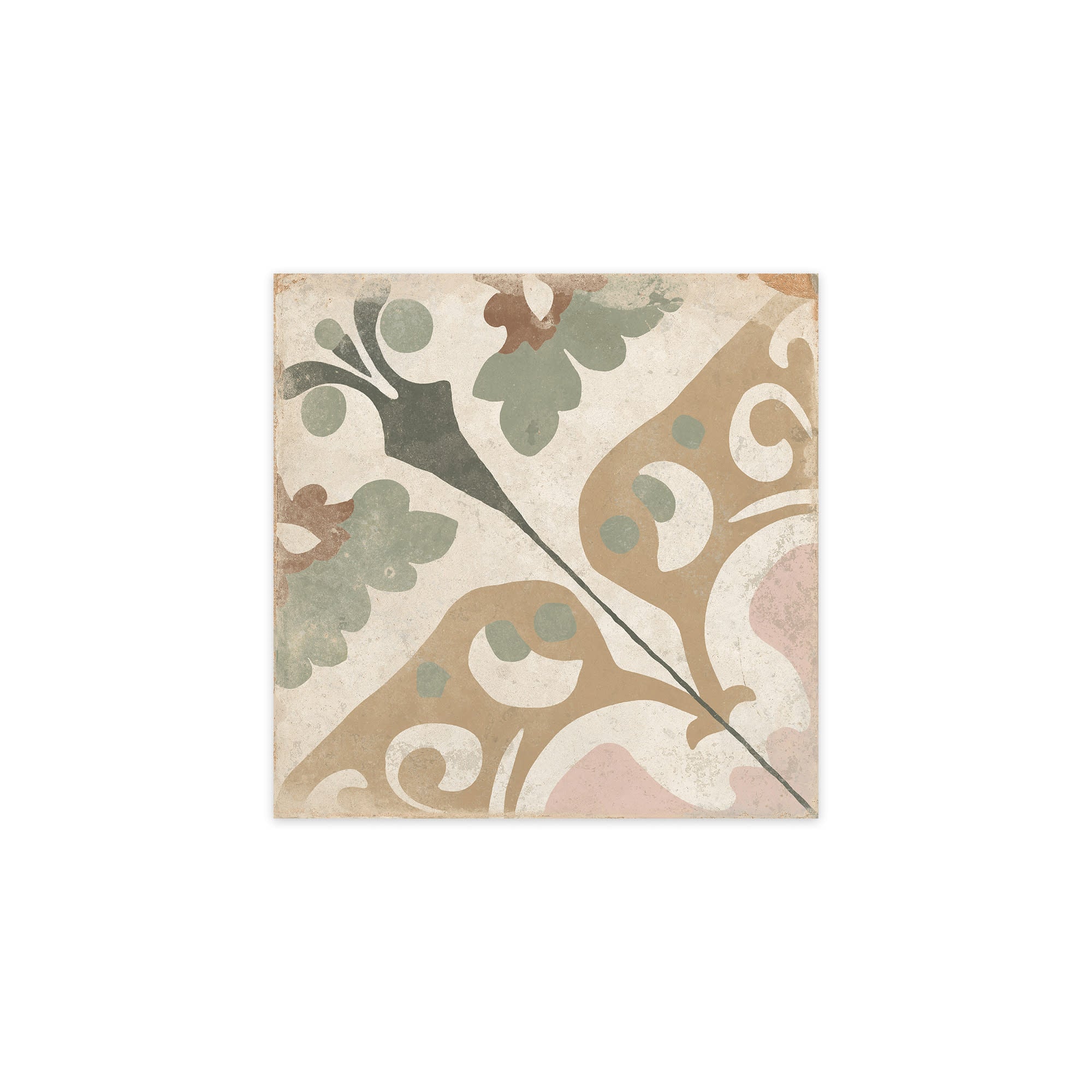 Carrelage Vintage effet Carreau ciment Argile 22,3x22,3x0,9 cm Virelia - Sol et mur intérieur Peronda