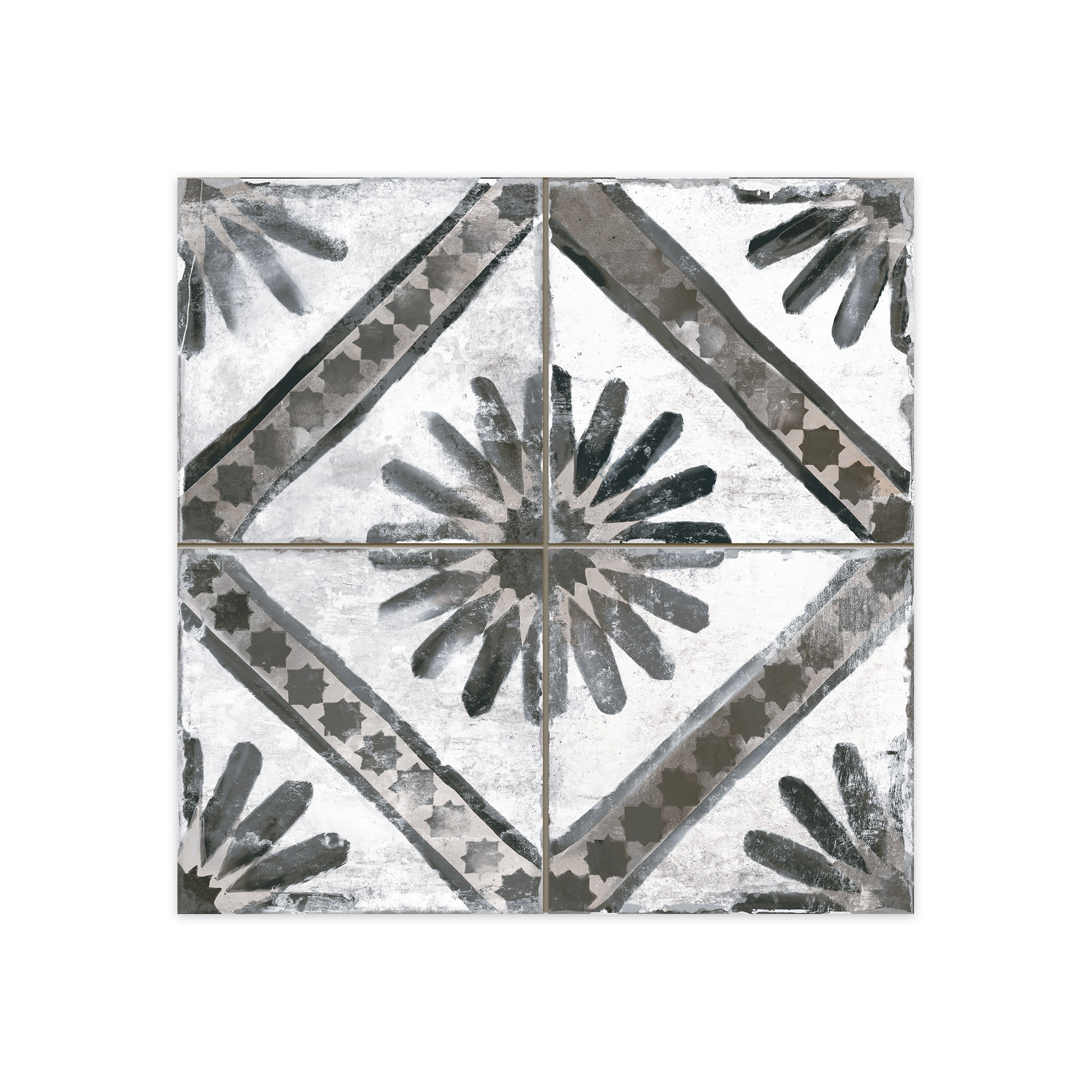 Carrelage Vintage effet Carreau ciment Gris 45x45x0,95 cm Solaria - Sol et mur intérieur Peronda