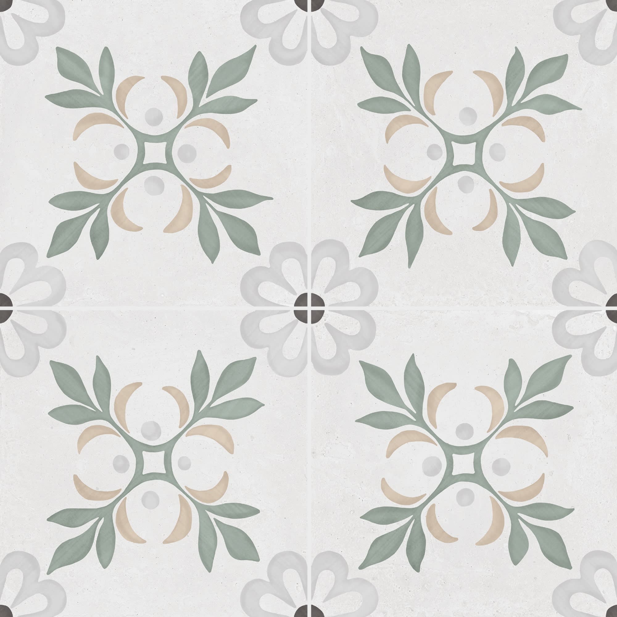 Carrelage effet Carreau ciment Roselis Vert 22,3x22,3x0,9 cm Ventoril - Sol et mur intérieur Peronda