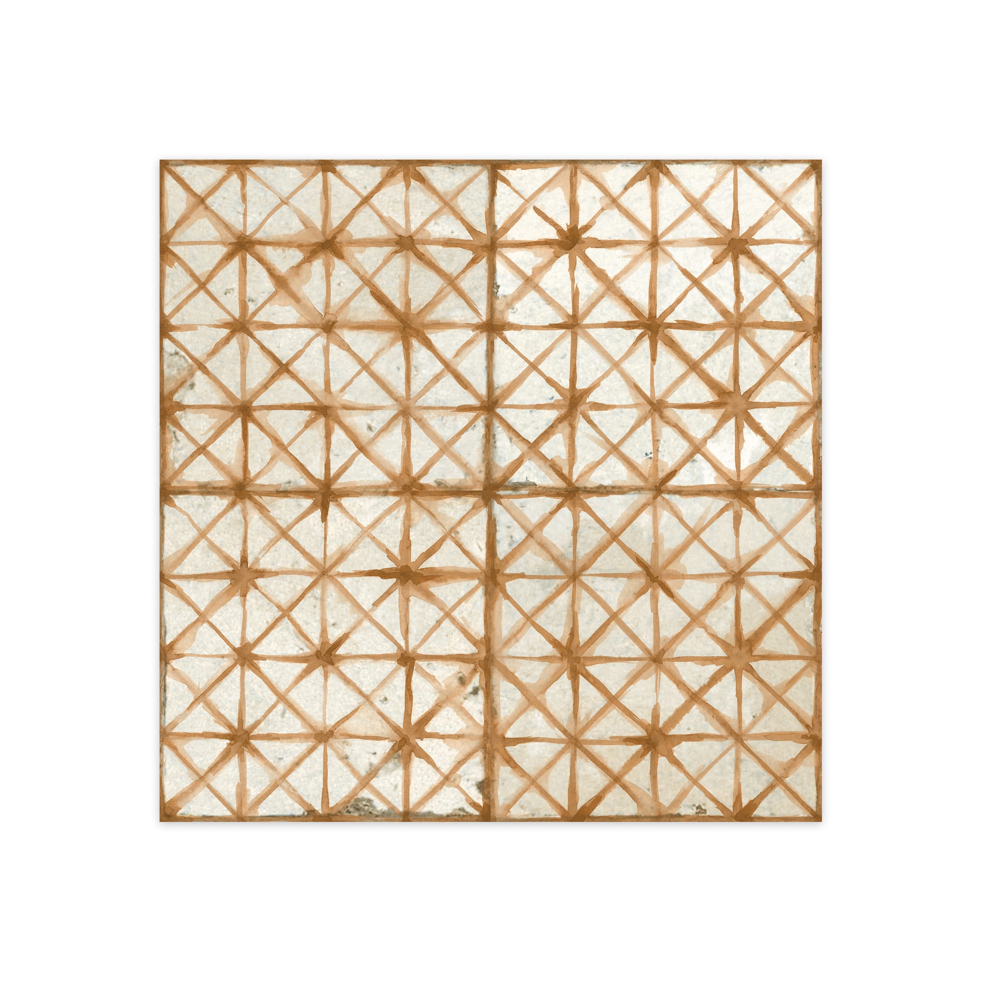 Carrelage Vintage effet Carreau ciment Orange 45x45x0,95 cm Byblos - Sol et mur intérieur Peronda