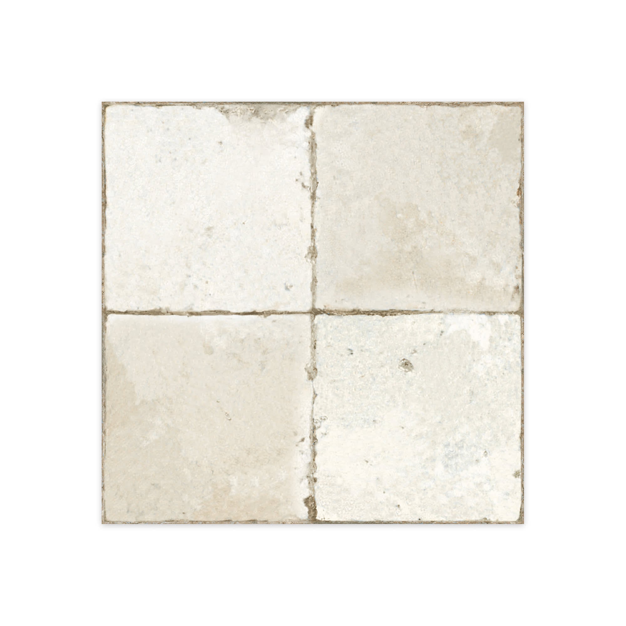 Carrelage Vintage effet Carreau ciment Blanc 45x45x0,95 cm Azoria - Sol et mur intérieur Peronda