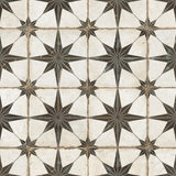 Carrelage Vintage effet Carreau ciment Etoile Noire et Fond Blanc 45,2x45,2x0,95 cm In&Out Sparta - Sol et mur intérieur et Sol extérieur