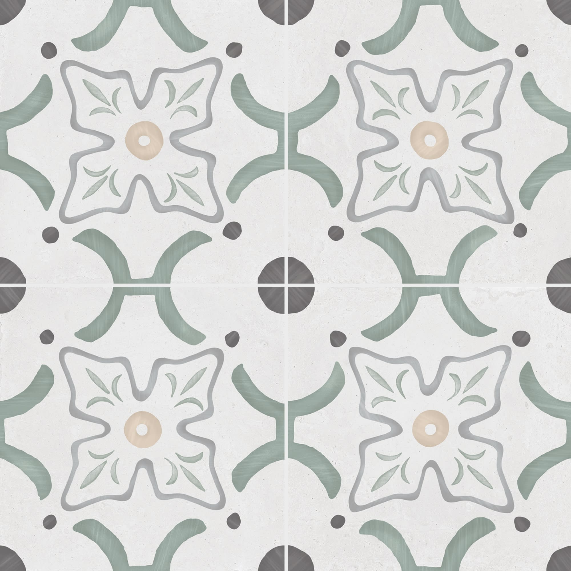 Carrelage effet Carreau ciment Sorella Vert 22,3x22,3x0,9 cm Ventoril - Sol et mur intérieur Peronda