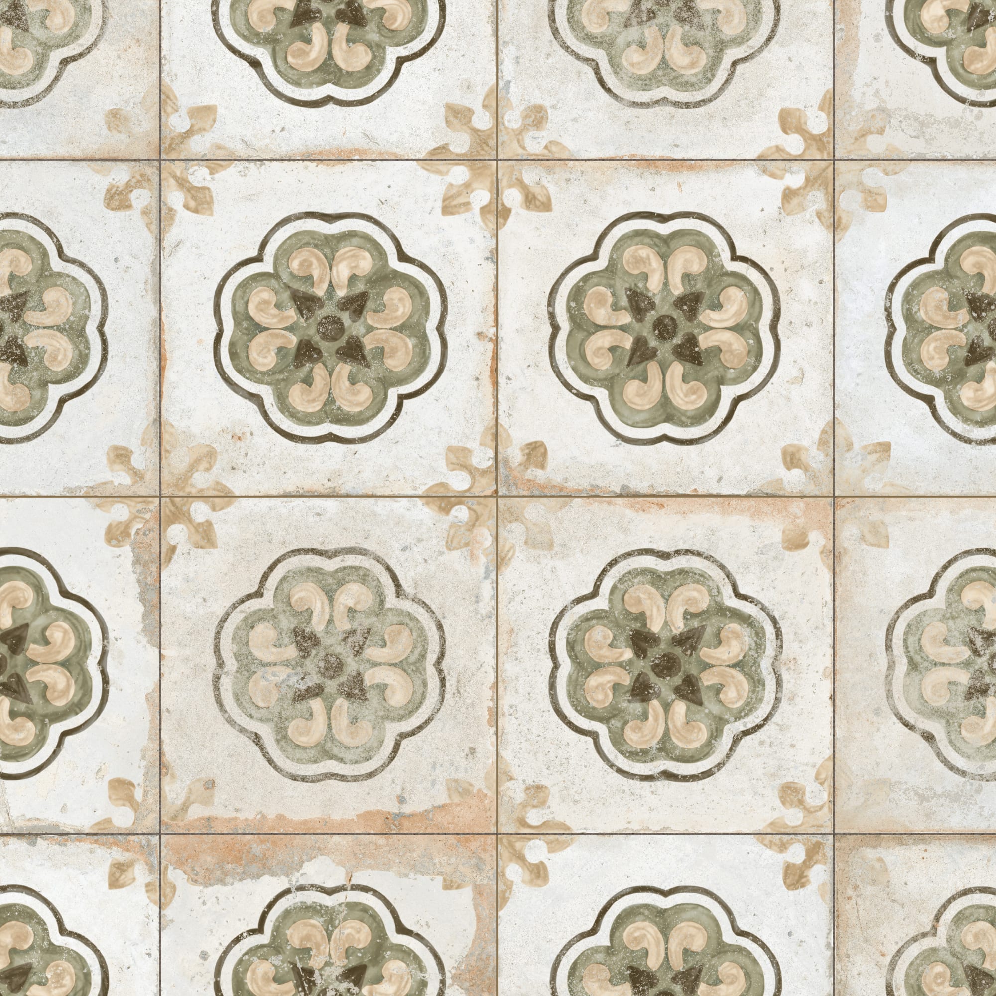 Carrelage Vintage effet Carreau ciment Multicolore Cirta 45x45x0,95 cm Velora - Sol et mur intérieur Peronda