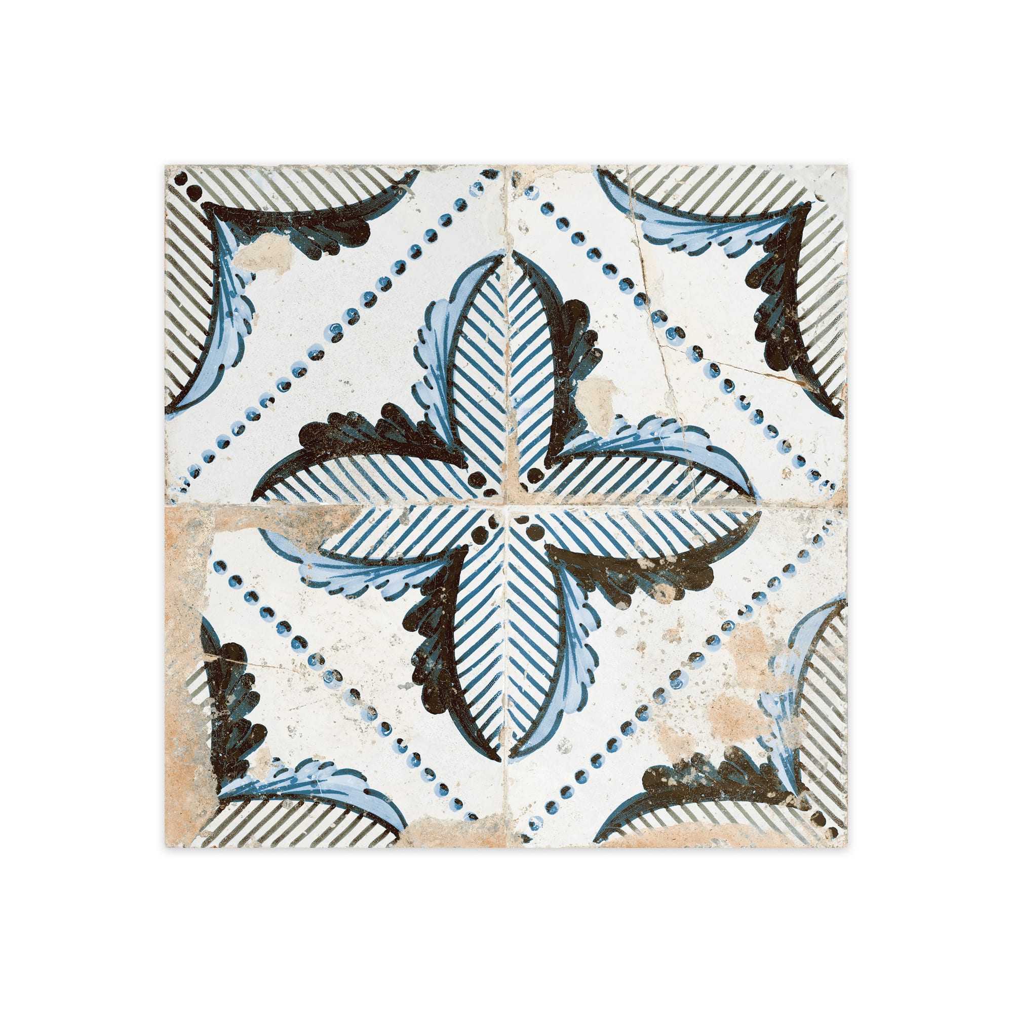 Carrelage Vintage effet Carreau ciment Bleu Thera 45x45x0,95 cm Orlena - Sol et mur intérieur Peronda