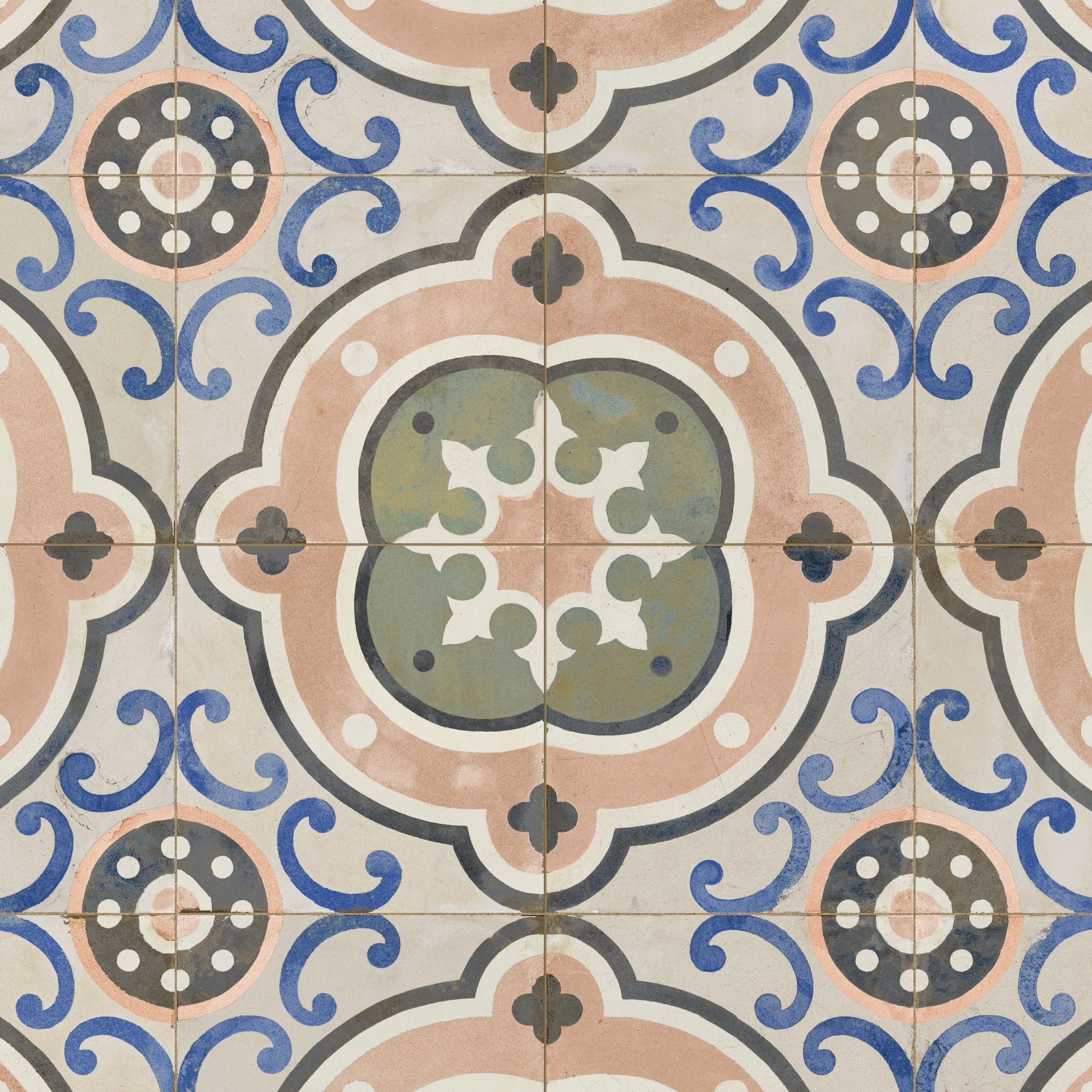 Carrelage Vintage effet Carreau ciment Multicolore Gades 45x45x0,95 cm Florava - Sol et mur intérieur Peronda
