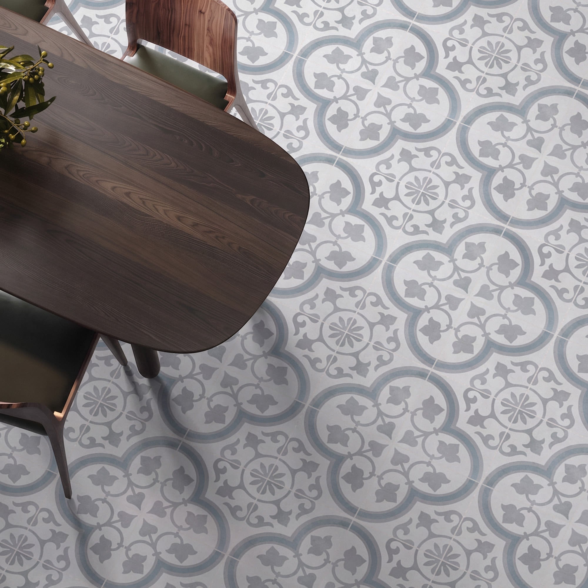 Carrelage effet Carreau ciment Lurelia Gris 22,3x22,3x0,9 cm Novera - Sol et mur intérieur Peronda