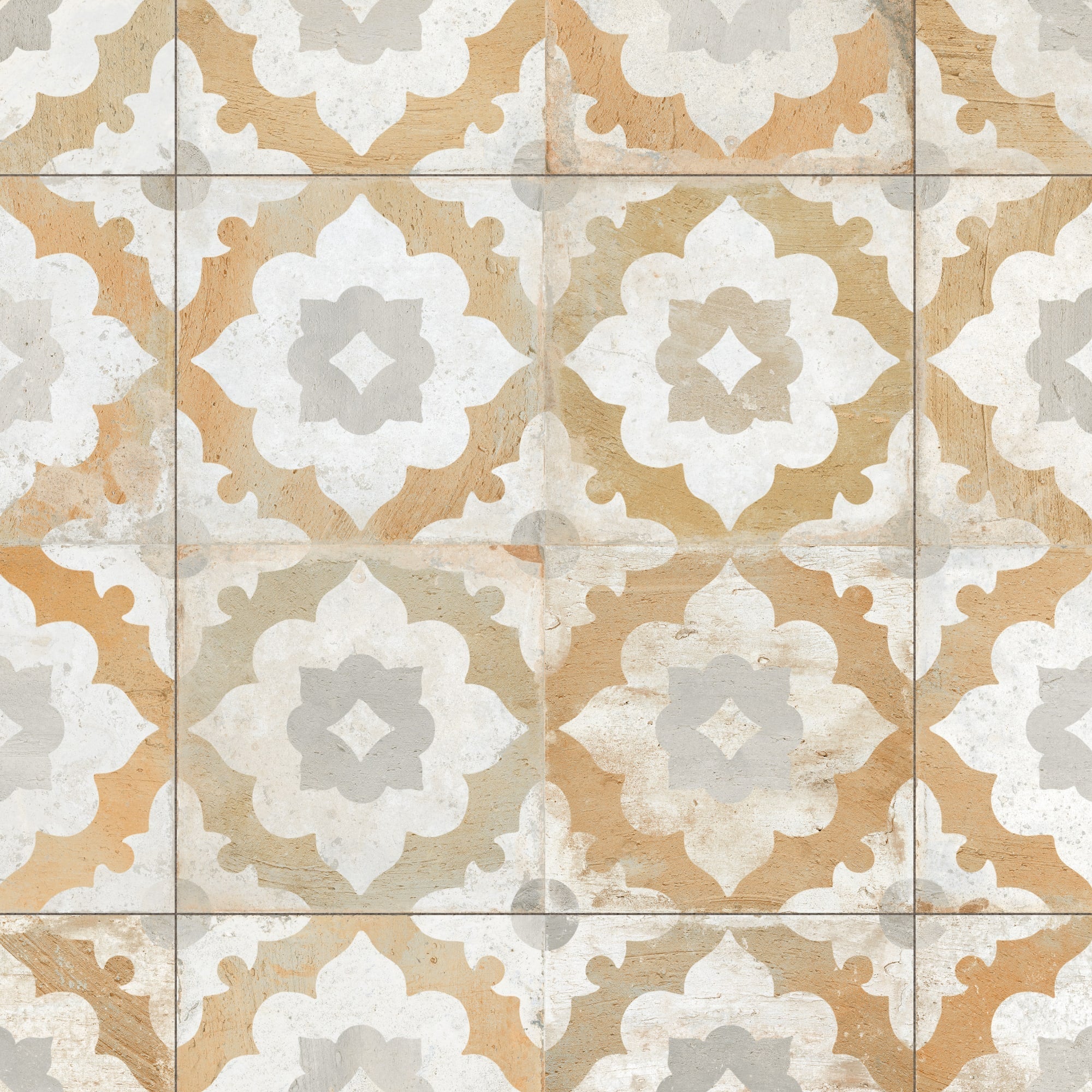 Carrelage Vintage effet Carreau ciment Jaune Ravenna 45x45x0,95 cm Rosaria - Sol et mur intérieur Peronda