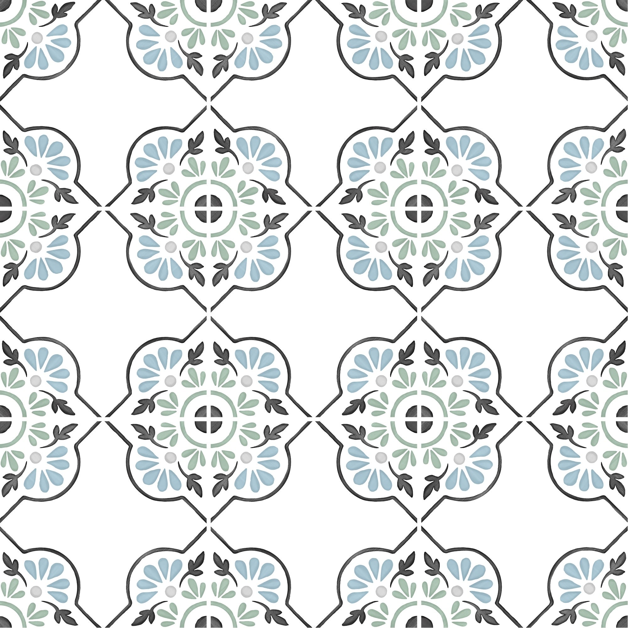 Carrelage effet Carreau ciment Lioris Bleu 12,3x12,3x0,87 cm Tanerio - Sol et mur intérieur Peronda