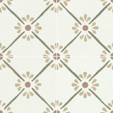 Carrelage effet Carreau ciment Luneria Vert 22,3x22,3x0,9 cm Proviel - Sol et mur intérieur