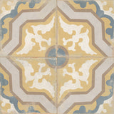 Carrelage Vintage effet Carreau ciment Moutarde 22,3x22,3x0,9 cm Virelia - Sol et mur intérieur