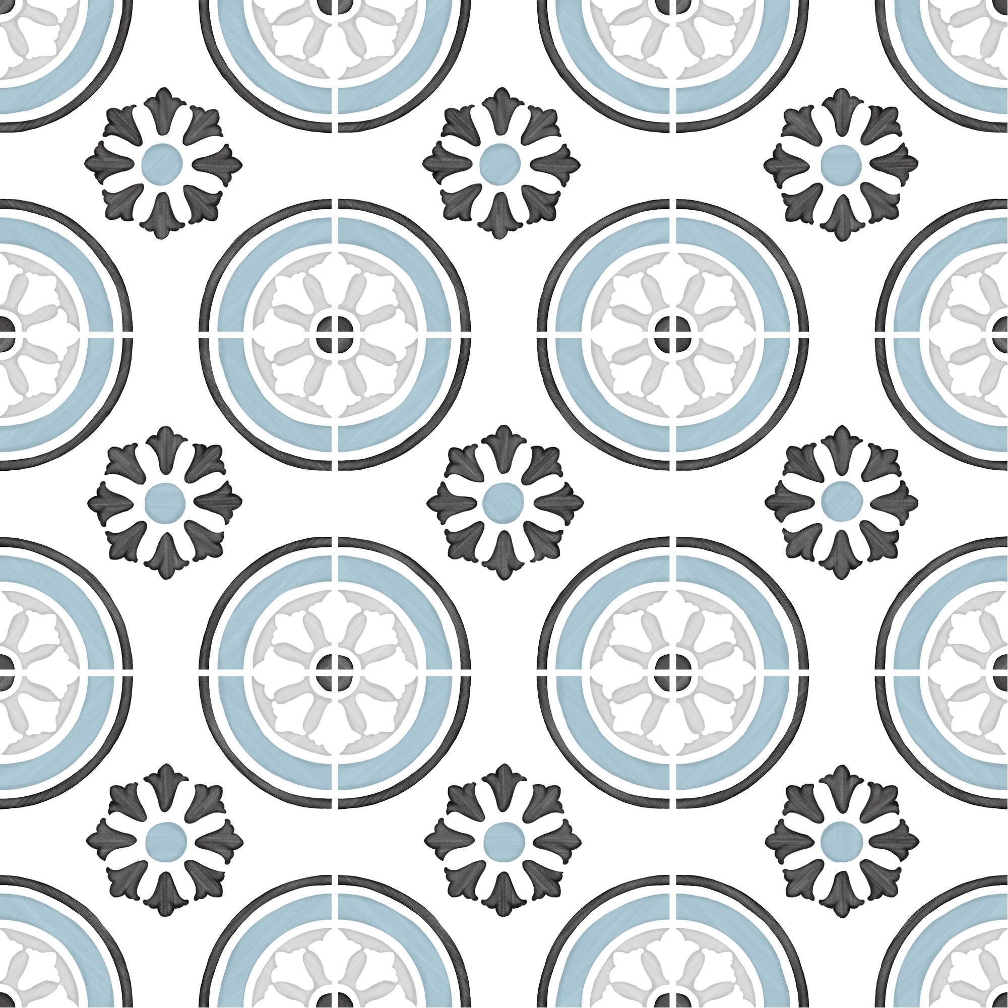 Carrelage effet Carreau ciment Zorelia Bleu 12,3x12,3x0,87 cm Tanerio - Sol et mur intérieur Peronda