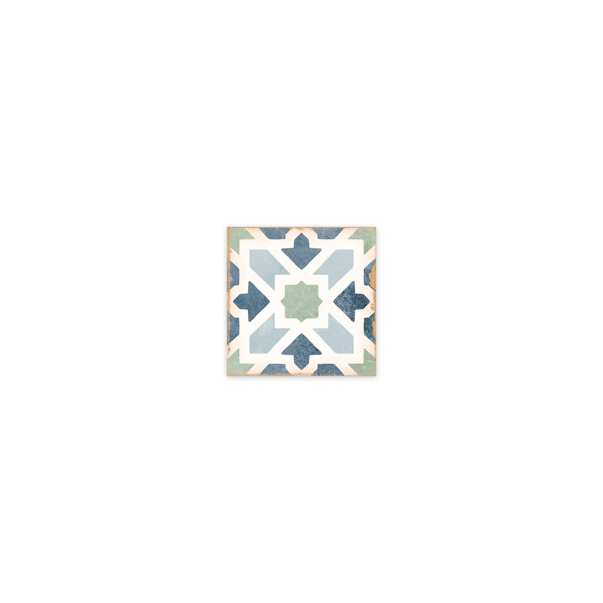 Carrelage effet Carreau ciment Alzari Bleu 12,4x12,4x0,8 cm Serano - Sol et mur intérieur Peronda