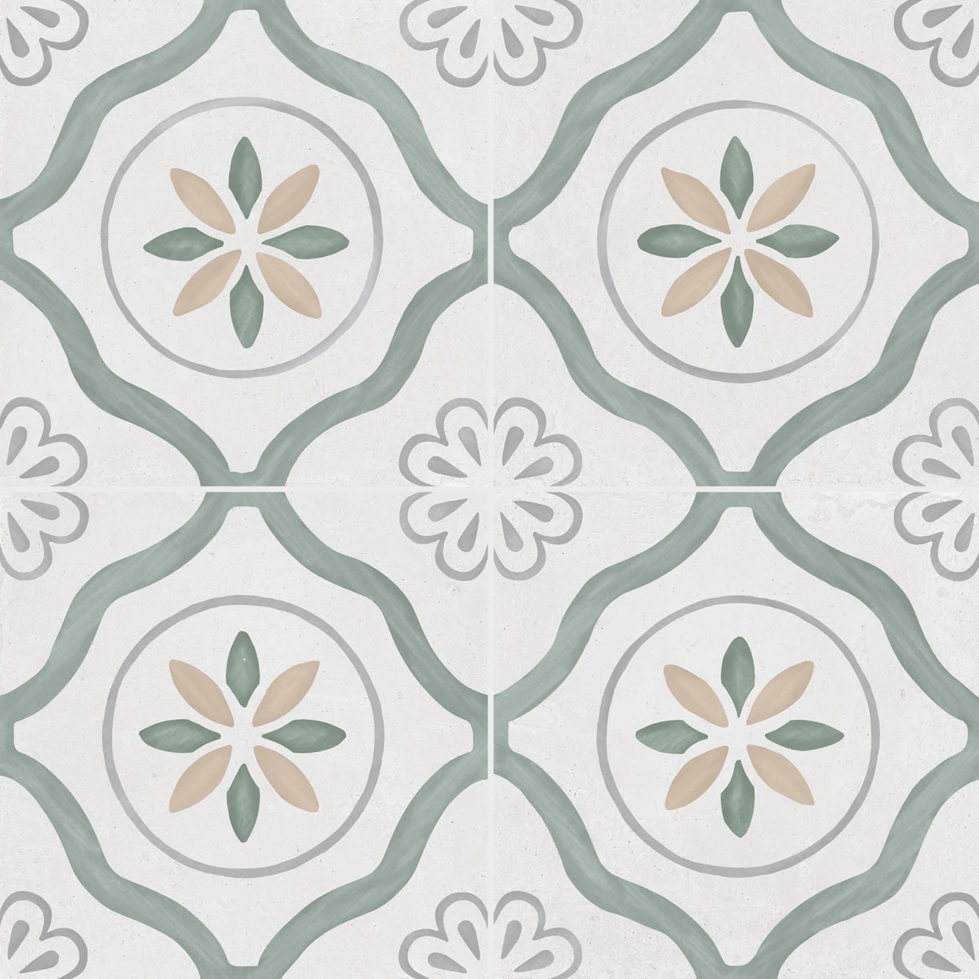Carrelage effet Carreau ciment Azoria Vert 22,3x22,3x0,9 cm Ventoril - Sol et mur intérieur Peronda