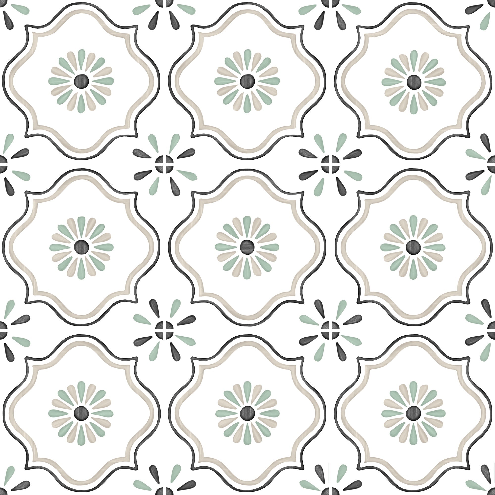 Carrelage effet Carreau ciment Sorinel Beige 12,3x12,3x0,87 cm Tanerio - Sol et mur intérieur Peronda